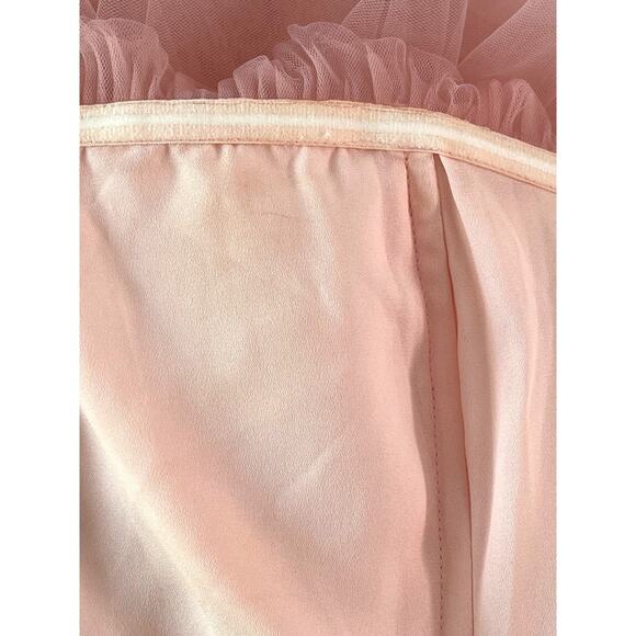 Lovers and Friends Bobbit Tulle Tiered Strapless Blush Pink Maxi Gown Size XXS - Picture 7 of 10